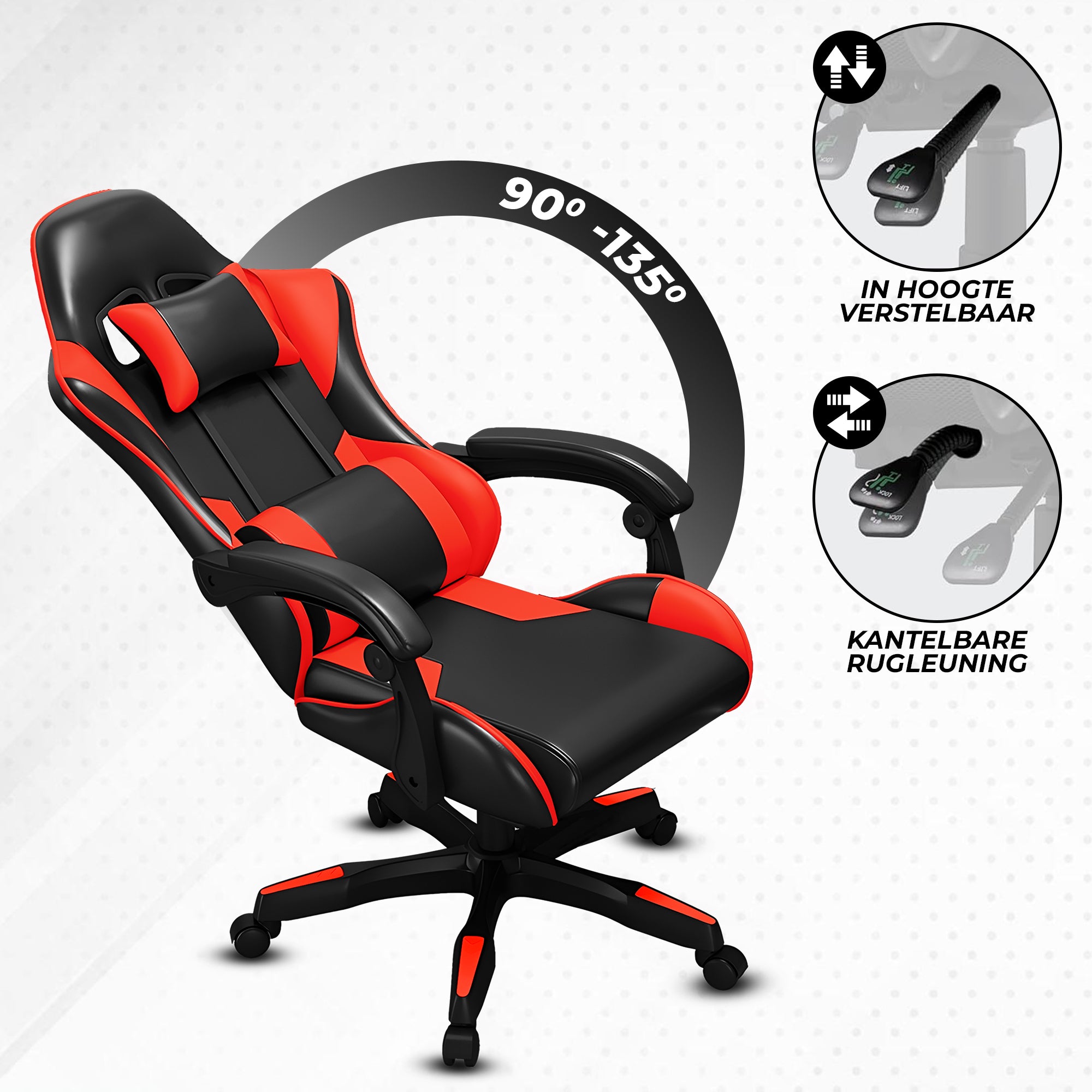 Bayt Gaming Stoel - Rood/Zwart