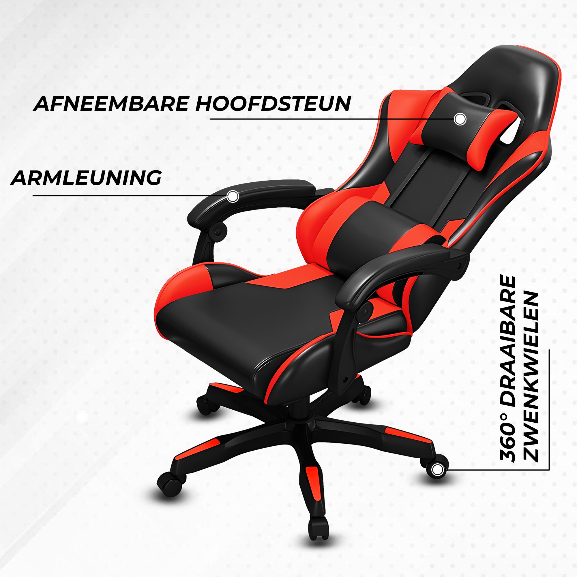 Bayt Gaming Stoel - Rood/Zwart