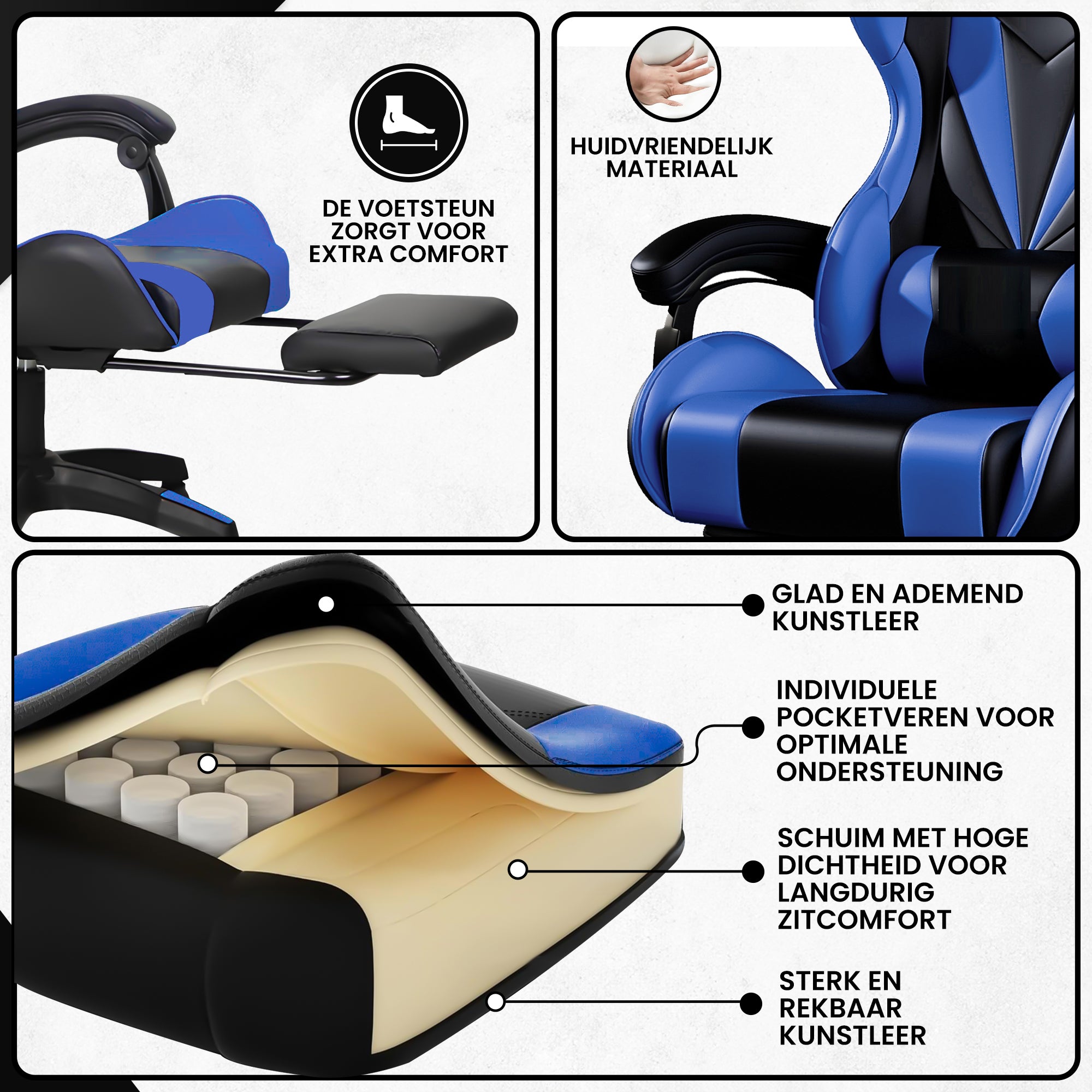 Bayt Gamingstoel Zwart/Blauw