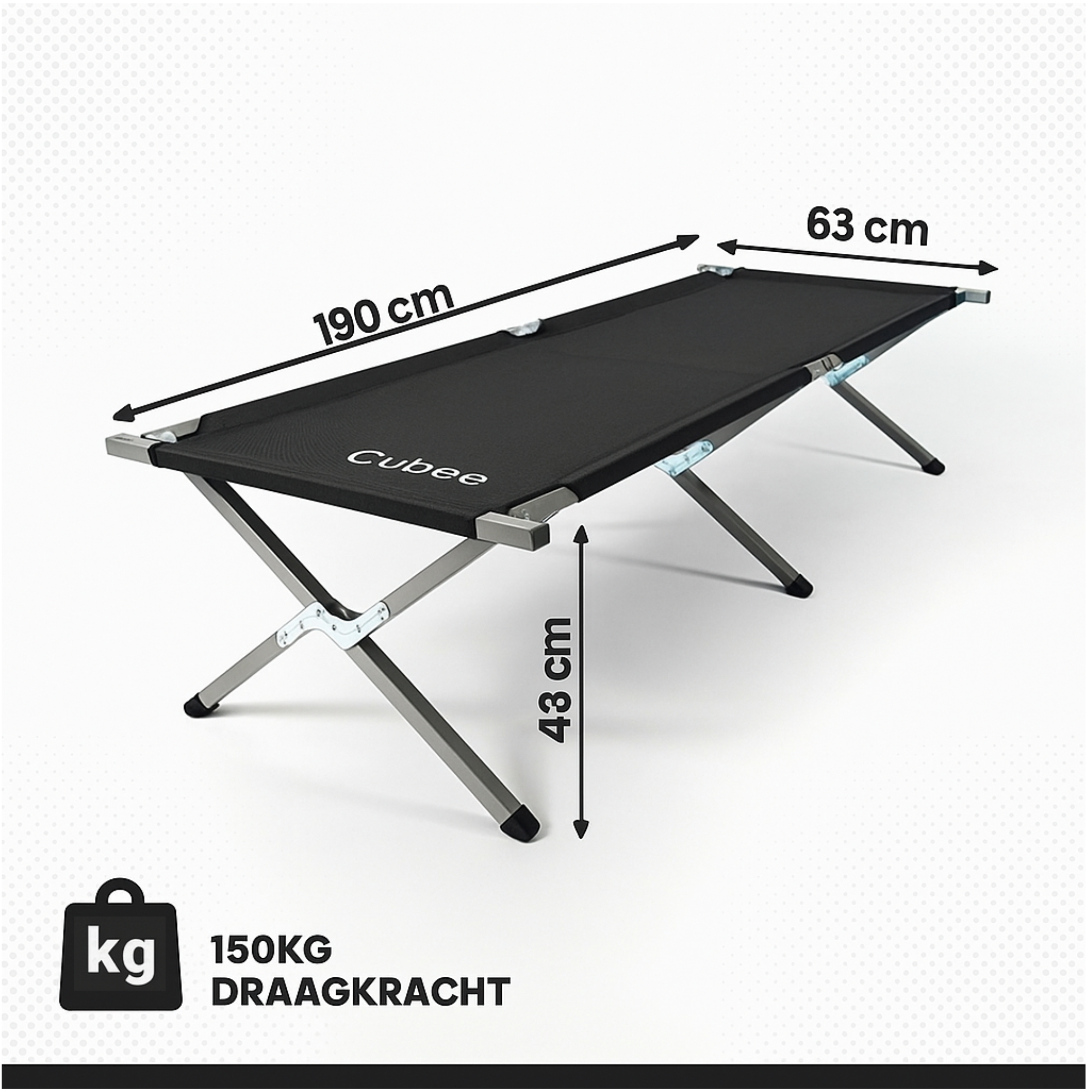 Kampeerbed Zwart