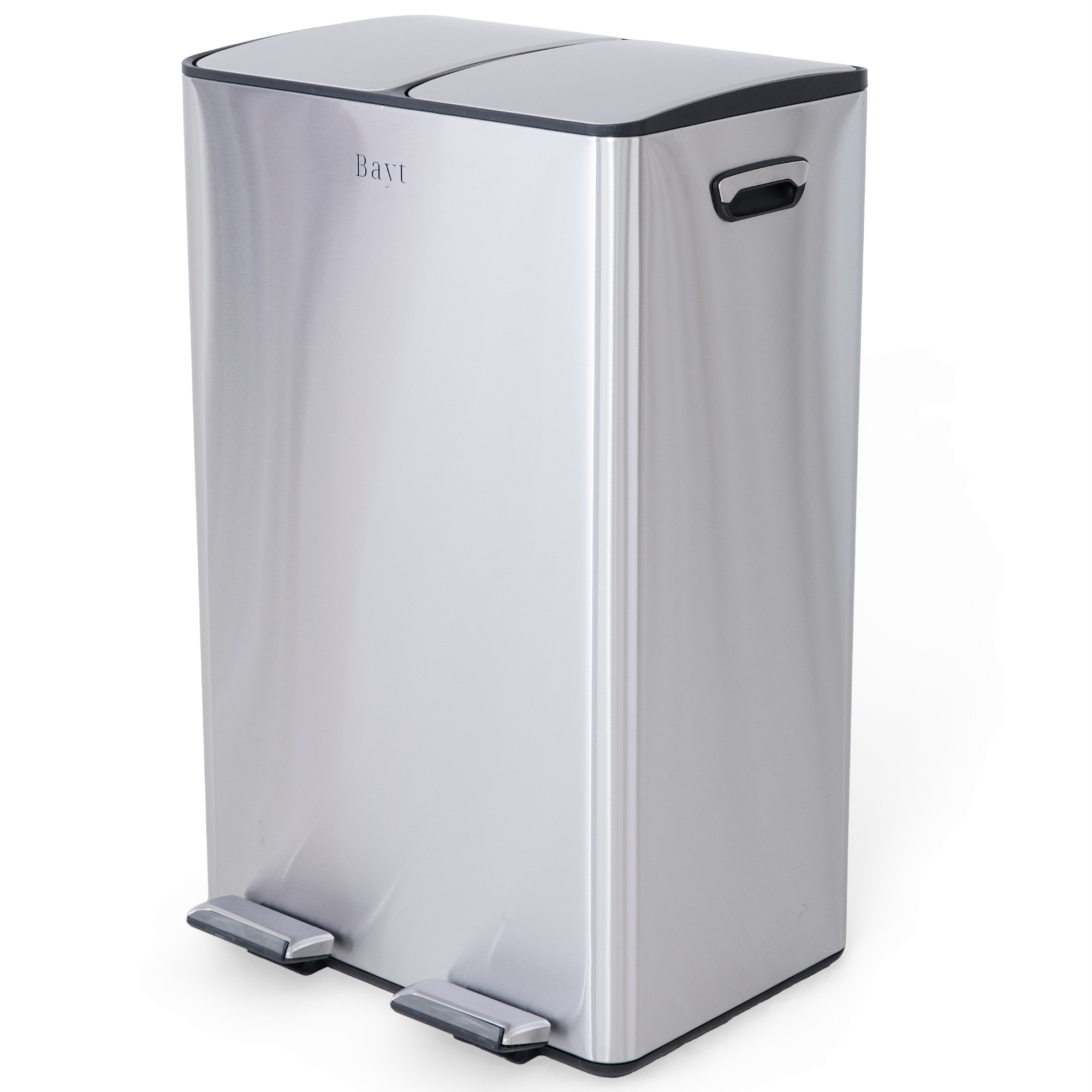Prullenbak 60 Liter (2x30) met Pedaalbediening - Chrome
