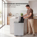 Prullenbak 60 Liter (2x30) met Pedaalbediening - Chrome