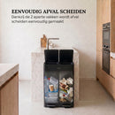 Prullenbak 60 Liter (2x30L) met Pedaalbediening - Zwart/Zilver