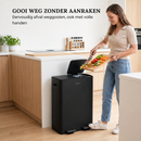 Prullenbak 60 Liter (2x30L) met Pedaalbieding - Zwart