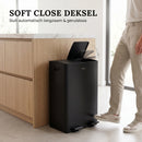 Prullenbak 60 Liter (2x30L) met Pedaalbieding - Zwart