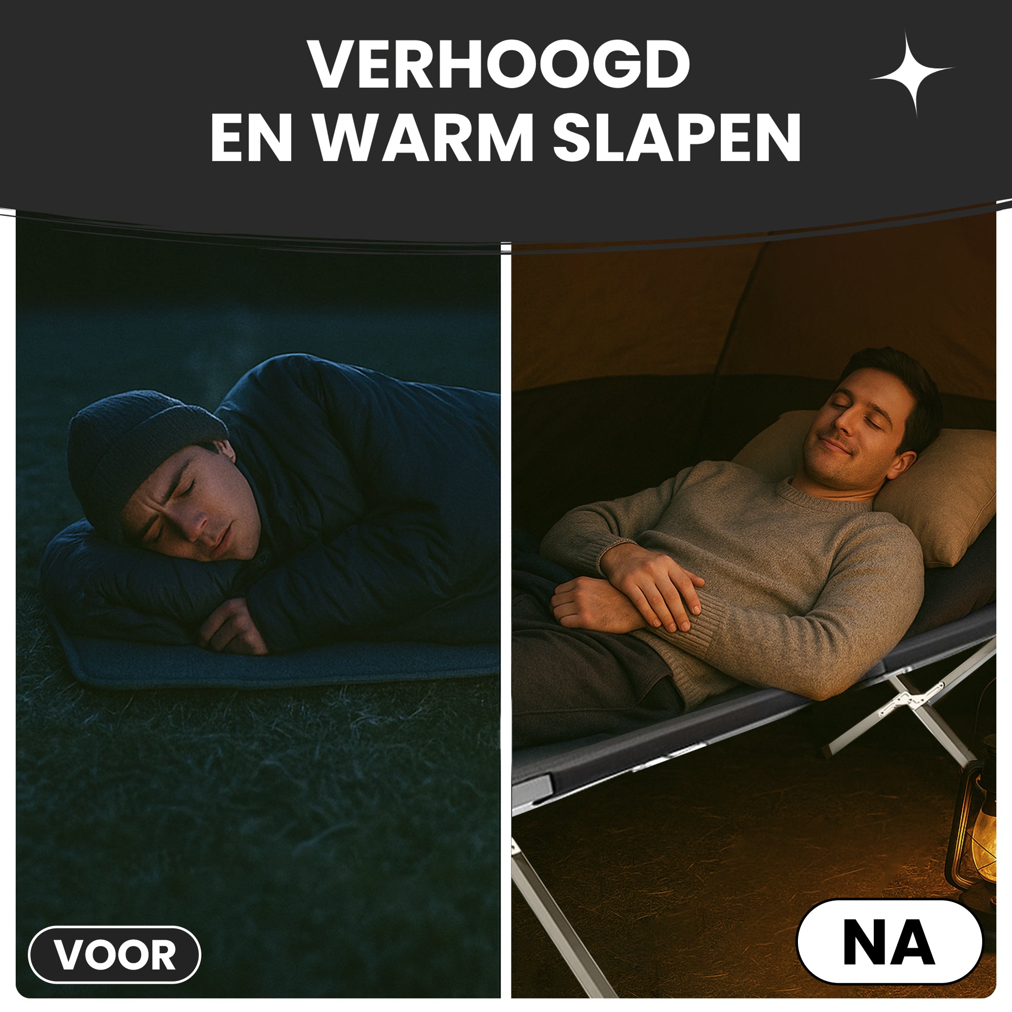 Outbee - Kampeerbed Zwart