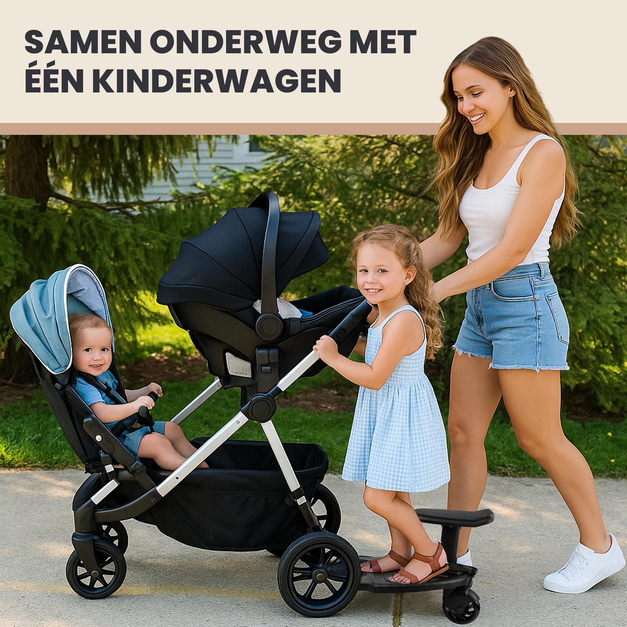 Meerijdplankje met Zitje Zwart