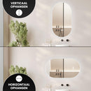 Bayt Badkamerspiegel met LED - Ovaal 50x90 cm - 2 Lichtstanden