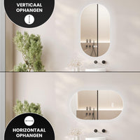 Bayt Badkamerspiegel met LED - Ovaal 50x90 cm - 2 Lichtstanden