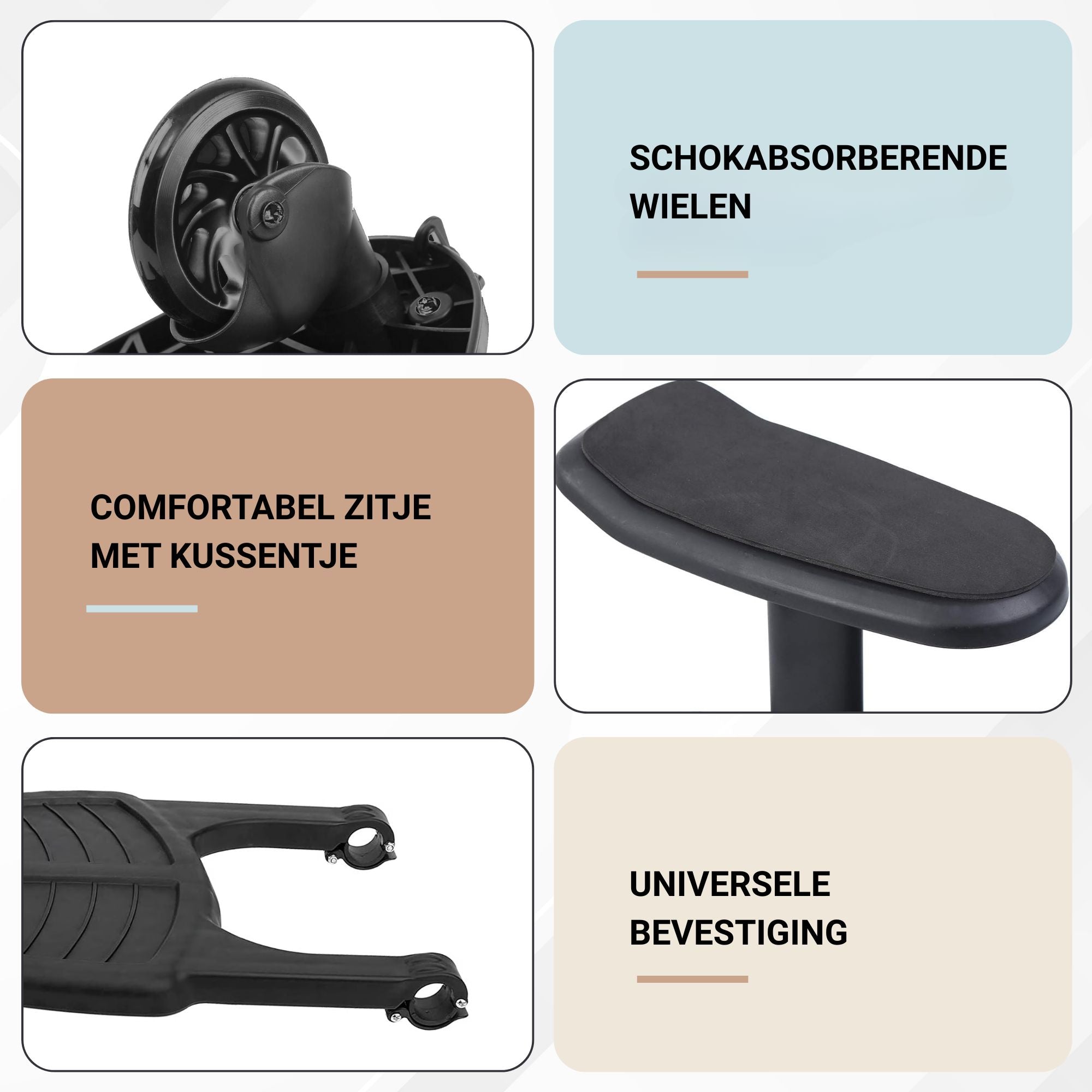 Meerijdplankje met Zitje Zwart