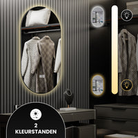 Bayt Badkamerspiegel met LED - Ovaal 50x90 cm - 2 Lichtstanden