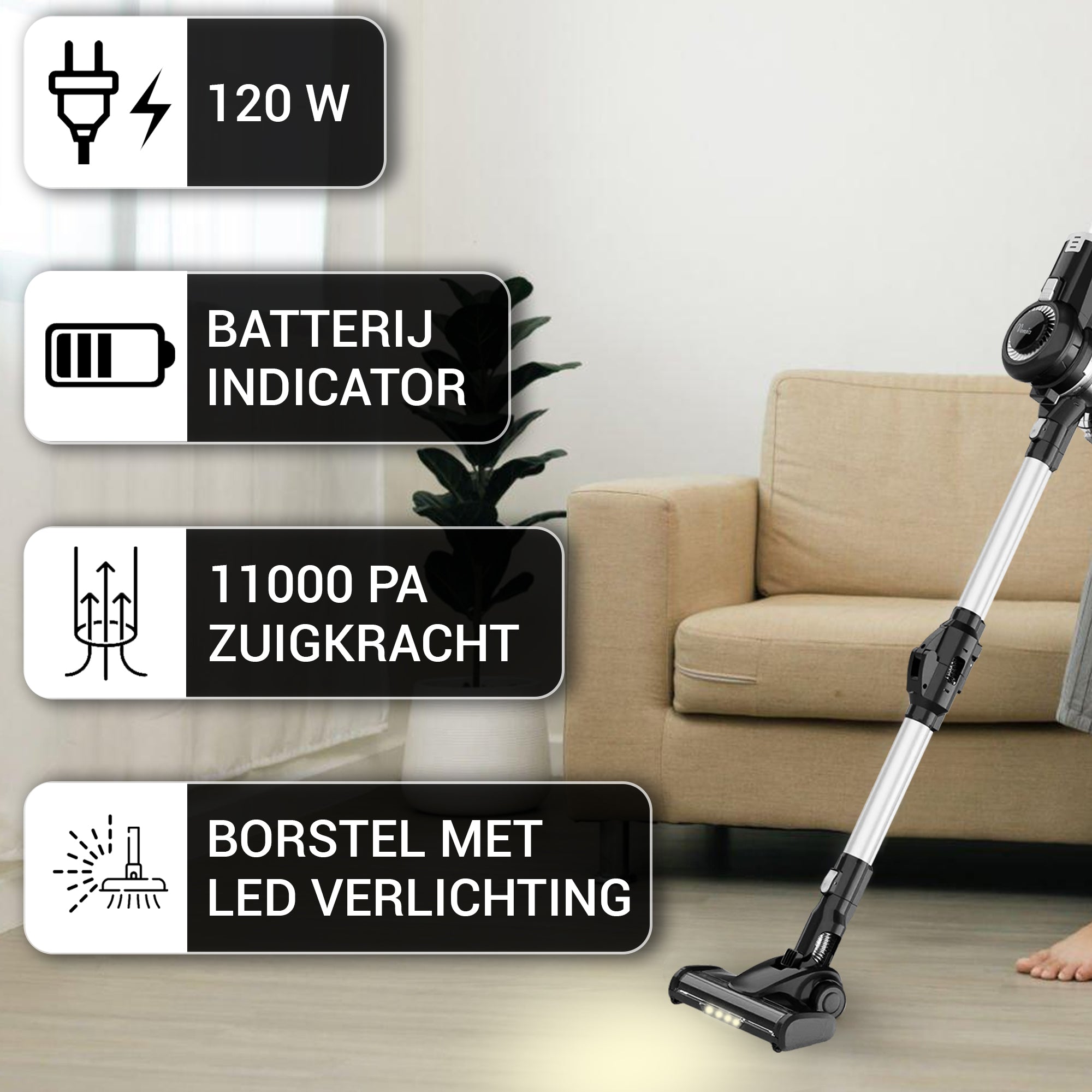 Draadloze Steelstofzuiger