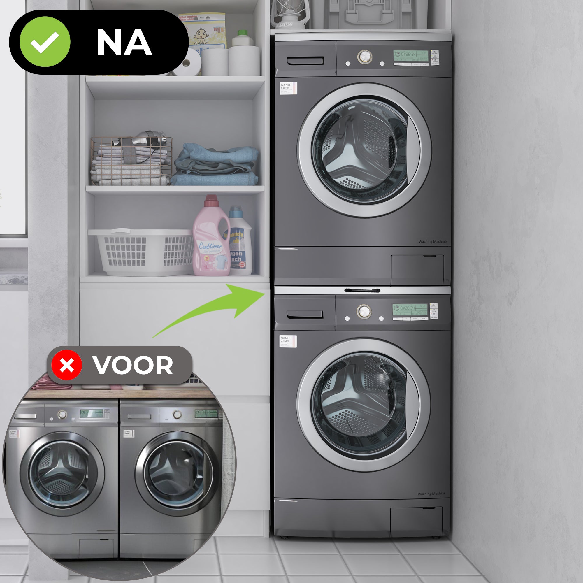 Wasmachine/droger Tussenstuk