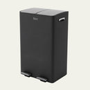 Prullenbak 60 Liter (2x30L) met Pedaalbediening - Zwart/Zilver