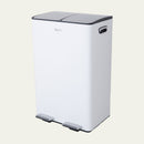 Prullenbak 60 Liter (2x30L) met Pedaalbediening - Wit
