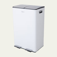 Prullenbak 60 Liter (2x30L) met Pedaalbediening - Wit