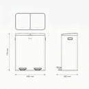 Prullenbak 60 Liter (2x30L) met Pedaalbieding - Zwart
